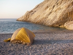 Our campsite in Katergo beach