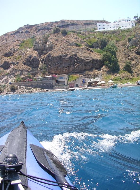 Landfall in Akrotiri beach, Santorini