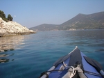 Rounding the North coast of Kastos and heading to Kalamos island