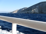 Skopelitis ferry is cruising by the Voulgari islet, north of Keros island